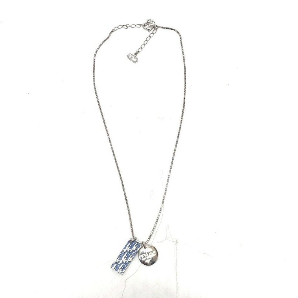 Dior Trotter Number 2 plate Pendant Necklace Metal blue - Picture 1 of 8